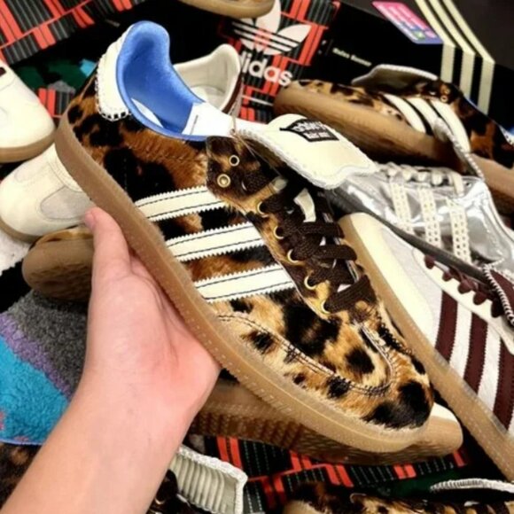 New Adidas x Wales Bonner Samba Pony Leopard Print Women's Sneaker - Picture 6 of 6